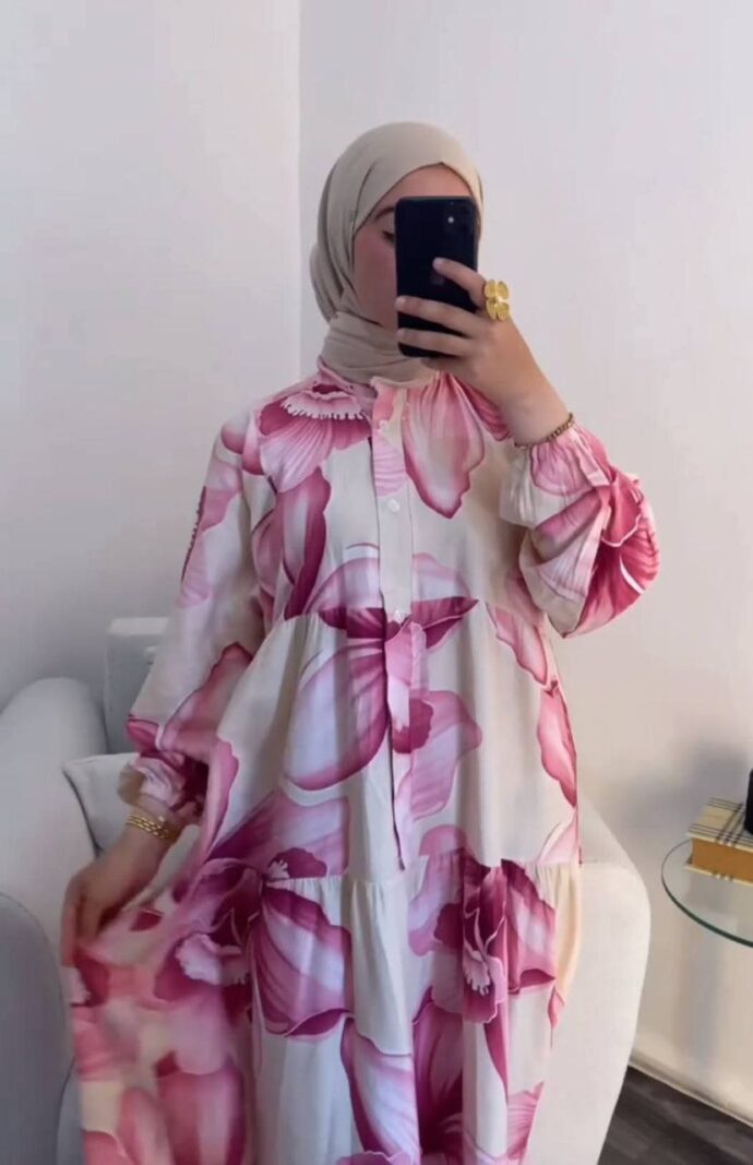⁦ROBE  FLEURY EN LIN⁩ - الصورة ⁦5⁩