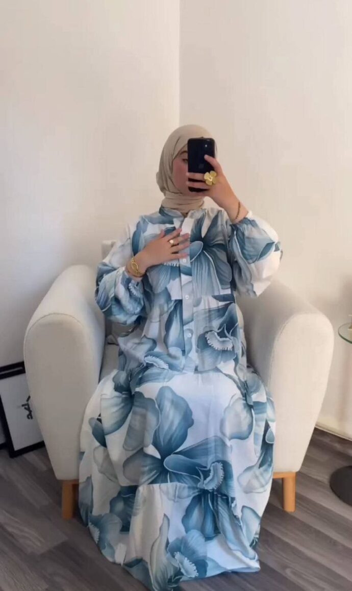 ⁦ROBE  FLEURY EN LIN⁩ - الصورة ⁦2⁩